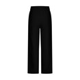 thumbnail image 4 of High Waisted Dress Pants for Women Buttons Drape Straight Wide Leg Pants Casual Loose Trousers with Pocket, 4 of 5
