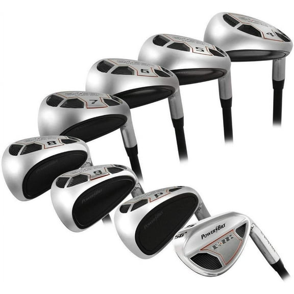Powerbilt Men’s Golf EX-550 Hybrid Iron Set, which Includes: #4, 5, 6, 7, 8, 9, PW  SW Senior Flex Right Handed Utility “A” Flex Club