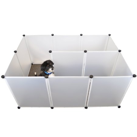 - Best Pet Playpen, Large Plastic Fence for Small Animals, Dogs, Popup Fence Indoor White Plastic 12 Panel by Dowtown Pet Supply
