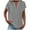 Gray, variant on TAGOLD Womens Tops, Womens Plus Size Tops, Women's Tops Fashion Solid Button Shirt Female V-Neck Loose T-shirt Blouse
