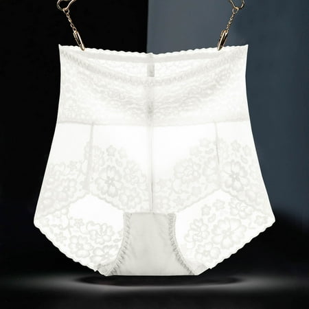Women s Low Waist Lace Underwear  Transparent Sexy Lace  Hollow Design  Low Cut  Seamless  Soft Material  Everyday Underwear  Comfortable Fit  Plus Size Short Sleeve Tops for Women | White XXL