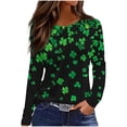 thumbnail image 3 of TaTaai Women Fashion Loose St Patrick's Day Printed Casual Long Sleeve T Shirt Crew Neck Top Ladies Spring Daily Commute Street Wear Soft Comfortable No Fading Machine Washable Stylish Top Gift, 3 of 8