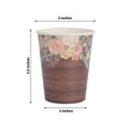 thumbnail image 3 of Efavormart 24 Pack Brown Rustic Wood Print Paper Cups with Floral Lace Rim, Disposable Party Cups - 9oz, 3 of 10