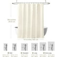 thumbnail image 4 of Extra Long Cream Boho Shower Curtain Woven Fabric Cute 84 Inch Shower Curtain, 72 x 84 Tufted Chevron Textured Striped Modern Farmhouse Minimalist Cloth Shower Curtain for Bathroom, 4 of 6