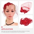 thumbnail image 4 of Bridal Face Veil and Flapper Fascinator Set for Women Tea Party and Wedding Events, 4 of 8
