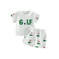 thumbnail image 1 of Baby Boys Shorts Set, Letters Print T-shirt Golf Court Print Shorts, 1 of 9