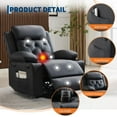 thumbnail image 4 of EuKer Recline Chair Electric, 22.8" Seat Width Lift Chair for Elderly with Heat and Massage, Black, 4 of 8