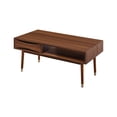 thumbnail image 6 of Teamson Home Dawson Modern Wooden Coffee Table with Drawer and Shelf, Walnut, 6 of 8
