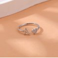 thumbnail image 5 of Dainty 14K Gold Plated Heart Initial Rings for Women Mother Daughter Non Tarnish 925 Sterling Silver Adjustable Open CZ Letter A-Z Ring Stackable Pinky Promise Ring Christmas Jewelry Gifts, 5 of 6