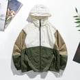 thumbnail image 3 of Mdesiwst Men Summer Sun Protective Coat Hooded Long Sleeve Color Matching Anti-UV Thin Jacket Adjustable Drawstring Zippered Placket Anti-UV Coat, 3 of 7