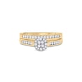 thumbnail image 2 of 14kt Yellow Gold Round Diamond Cluster Bridal Wedding Ring Band Set 1/2 Cttw, 2 of 4