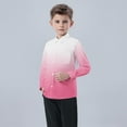thumbnail image 4 of Fancifize Kids Color Block Dress Shirts Long Sleeve Collared Button Down Shirts School Uniform Blouse for Girls Boys, 4 of 5