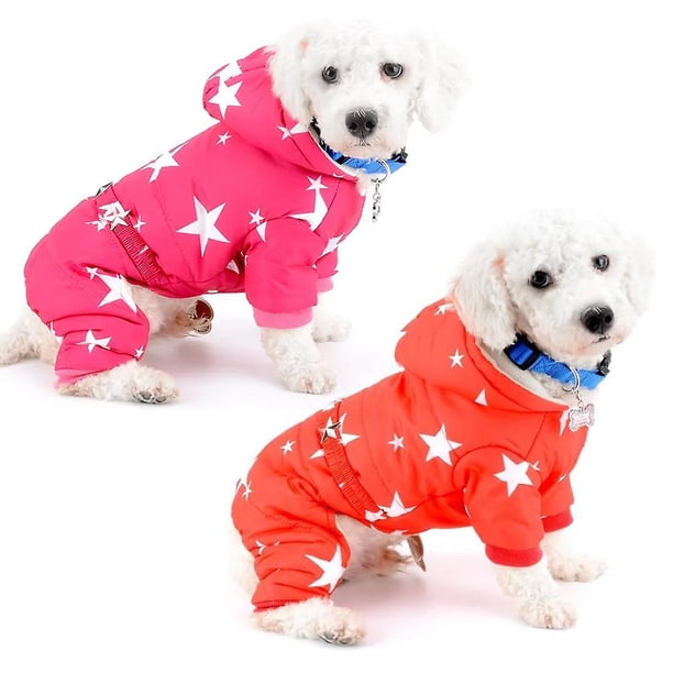 2 piezas de ropa acolchada de algodón de cuatro patas con estrella gruesa para otoño e invierno para mascotas