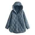 thumbnail image 5 of larppty Long Jackets for Women Fashion 2025 Winter Coat for Women Business Casual Diamond Quilted Hooded Lightweight Jackets (Blue, L), 5 of 5