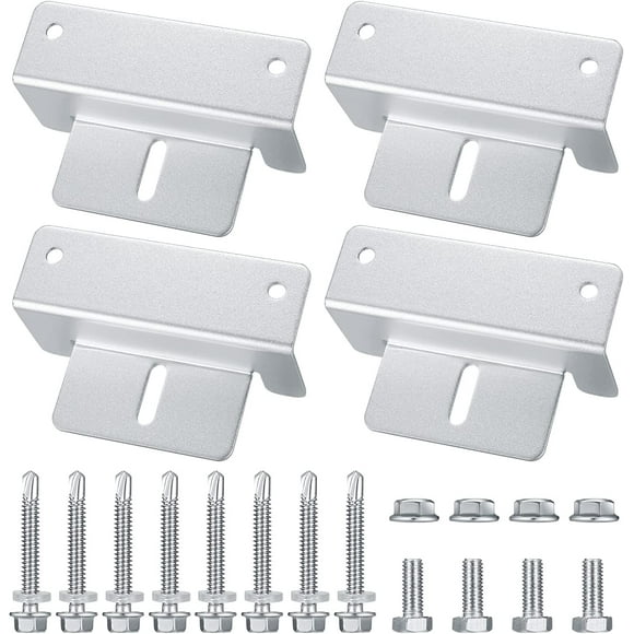 Jinsinto 4 Pieces Solar Panel Z Brackets for Mounting Solar Panel, Z Bracket with Nuts and Screws 100mm