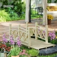 thumbnail image 5 of Outsunny 5 ft. Garden Bridge with Safety Rails, Wooden Outdoor Bridge for Backyard Ponds, Creeks, Streams, Nature Wood, 5 of 9