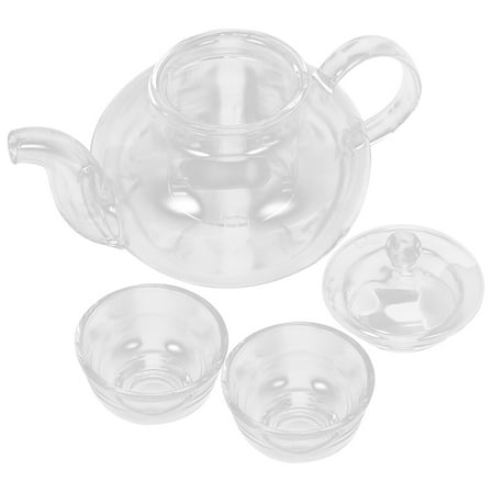 NIAIZEK Vintage Small Clear Glass Teapot Set with Infuser for Tea Home Kitchen
