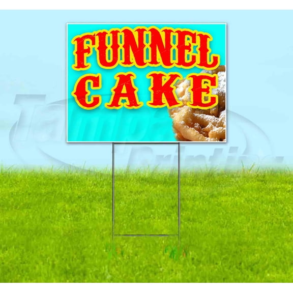 Funnel Cake (18" x 24") Yard Sign, Includes Metal Step Stake