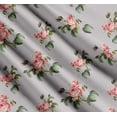 thumbnail image 3 of Soimoi Gray Cotton Cambric Fabric Leaves & Rose Floral Print Fabric by the Yard 42 Inch Wide, 3 of 7