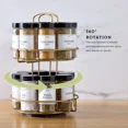 thumbnail image 6 of Kamenstein Prefilled 16-Jar Gold Wire 2-Tier Revolving Filled Countertop Spice Rack & Organizer, 6 of 13
