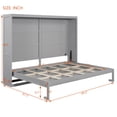 thumbnail image 4 of Queen Size Murphy Bed, Wood Wall Bed with LED Lights , Hidden Horizontal Folding Platform Bed for Guest Room, Home Office, Gray, 4 of 7