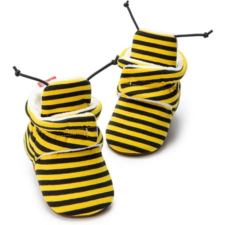 

QWZNDZGR Newborn Infant Baby Girls Boys Warm Fleece Winter Booties First Walkers Slippers Shoes