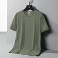 thumbnail image 2 of Men's T Shirts Casual Stylish Crew Neck Solid Color Loose Short Sleeve Breathable Sports Summer Wicking Sweat Tops, 2 of 7