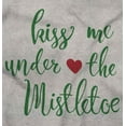 thumbnail image 2 of Christmas Kiss Me Under The Mistletoe Womens Slim Fit Graphic Tee Brisco Brands X, 2 of 5