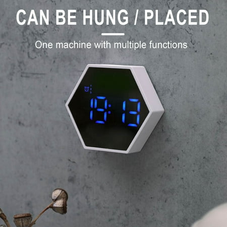 Durable Digital Clock Mini Mirror Clock Alarm Clock Night Light Card FM Bluetooth Speaker Designed for Poor Sleepers Alarm Clocks for Bedrooms Adults and Children s Bedrooms