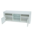 thumbnail image 5 of Wulawindy White Tv Cabinet, 57 Inches With Led, Living Room Entertainment 2 Storage Cabinets And Open Shelves, 5 of 8