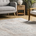 thumbnail image 3 of nuLOOM Jacquie Machine Washable Vintage Floral Light Grey 9' x 12' Transitional Area Rug, 3 of 9