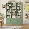 thumbnail image 2 of Homfa 5-Tier Triple Wide Bookcase with 4 Doors, 15 Cubes Bookcase with 2 Cabinets for Study Living Room Home Office, Green, 2 of 7