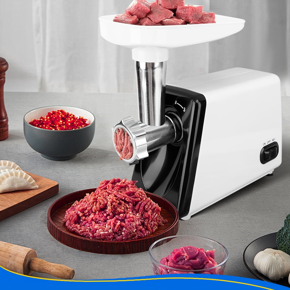 Fyydes Electric Meat Grinder, Max Sausage Stuffer with 2 Blades, 2 Grinding Plates, 2 Sausage Tubes, 2500W Meat Grinder Heavy Duty for Home Kitchen Use, Stainless Steel
