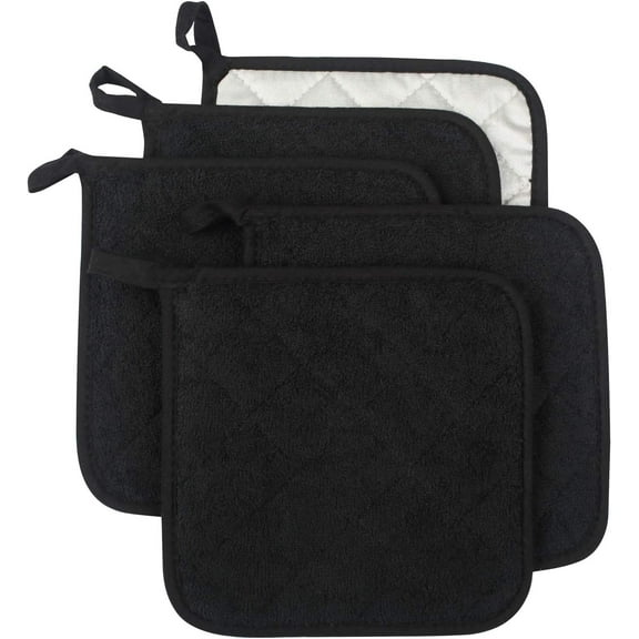 5Pcs Cotton Kitchen Everyday Basic Terry Pot Holder Heat Resistant Coaster Potholder for Cooking and Baking,7x7inch