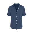 thumbnail image 4 of BangWanChi Men's Summer Hawaiian Casual Comfortable Shirts Top Solid Color Short Sleeve No Pocket Beach Tops, 4 of 5