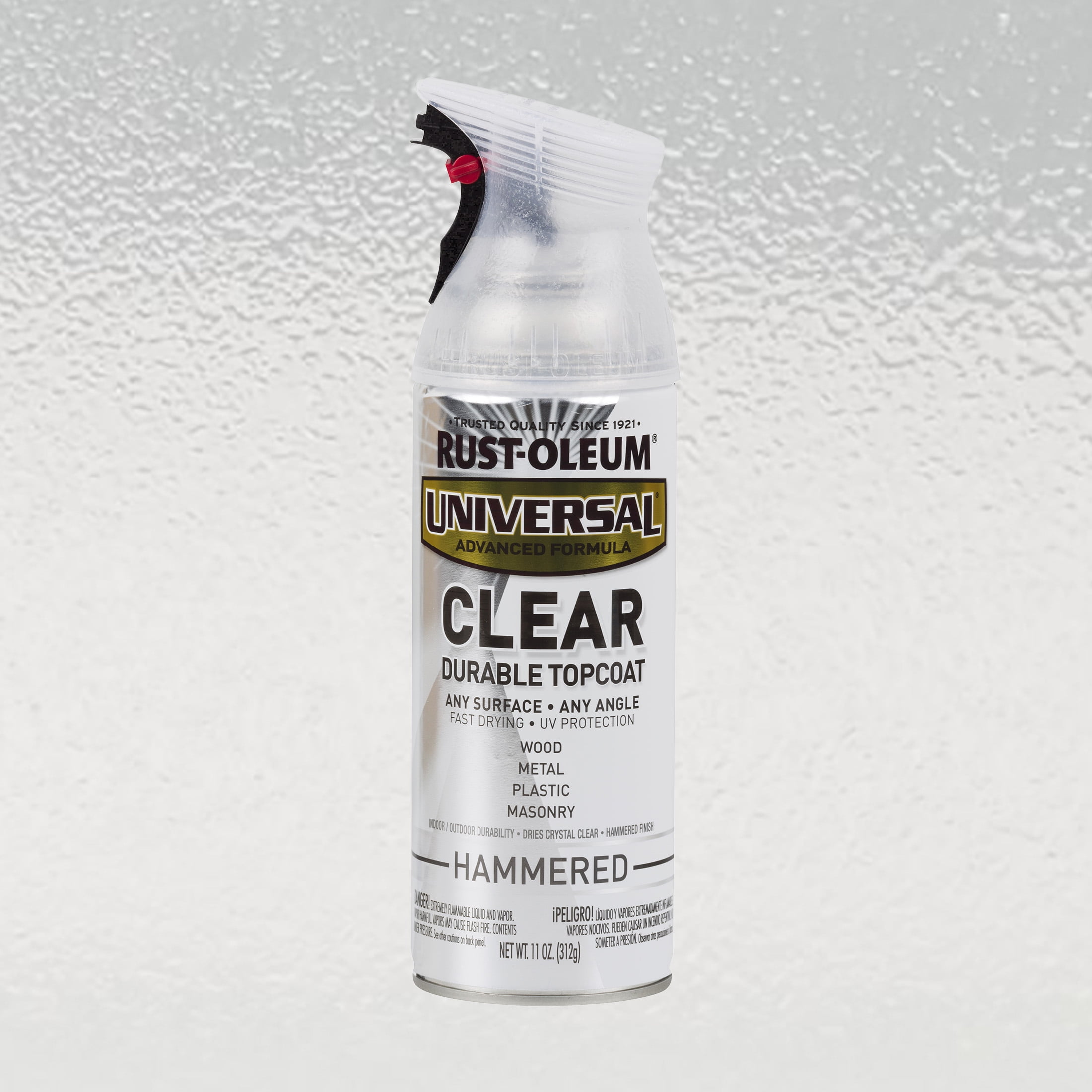 (6 pack) Clear, Rust-Oleum Universal All Surface Interior/Exterior Gloss Hammered Spray Paint, 11 oz
