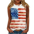 thumbnail image 2 of Aloohaidyvio Womens 4th of July Tank Tops American Flag Shirts Patriotic USA T-Shirt Cotton Sleeveless Tees Tops, 2 of 5