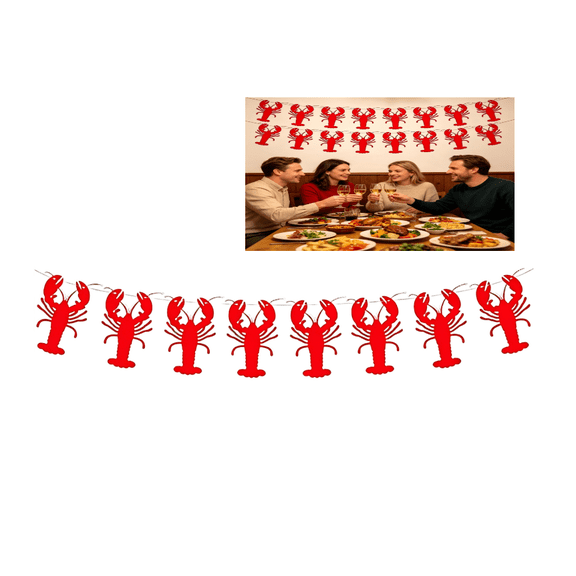 difdany Crawfish Lobster Banner,Double Sided Lobster Garden Flag, Seafood Boil Themed Yard Flag, Lobster Decor for Patio Porch Home Outdoor(1 Pc)