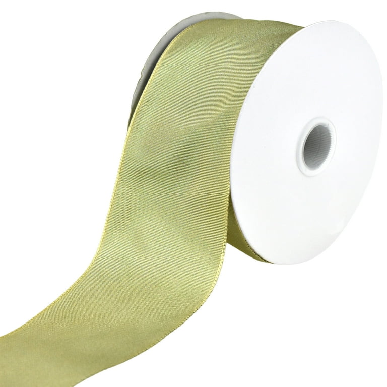 Two-Toned Grosgrain Wired Ribbon, 2-1/2-Inch, 25-yard, Moss, Green