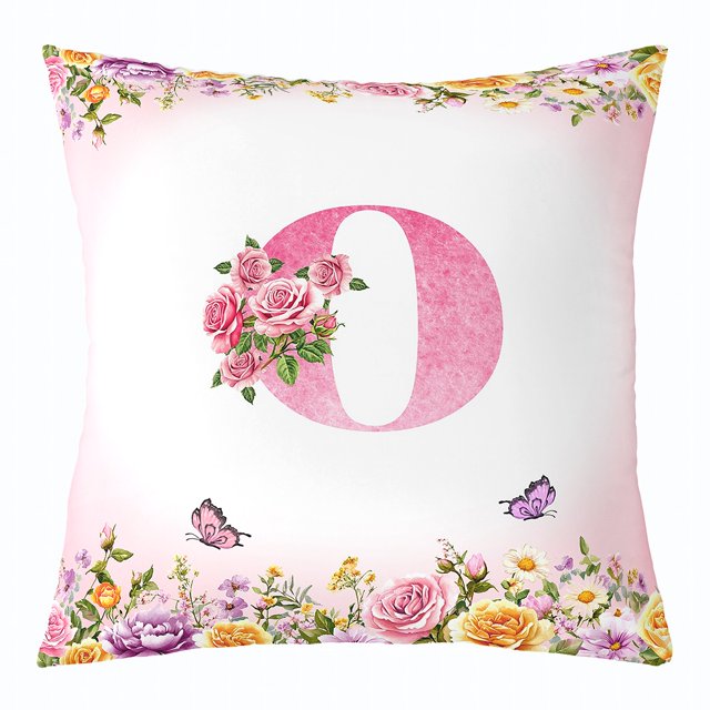 Erosebridal Monogrammed Pillow Cases,Personalized Initial Cushion Covers 18x18,Letter Decoration