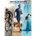 thumbnail image 3 of QUALICOS Shorts de Triatlón para Hombre con Almohadilla de Gamuza de Ciclismo, Bolsillos de Pierna de Fácil Alcance, Shorts de Triatlón Activos para Hombre para Nadar, Andar en Bicicleta y Correr, 3 of 8