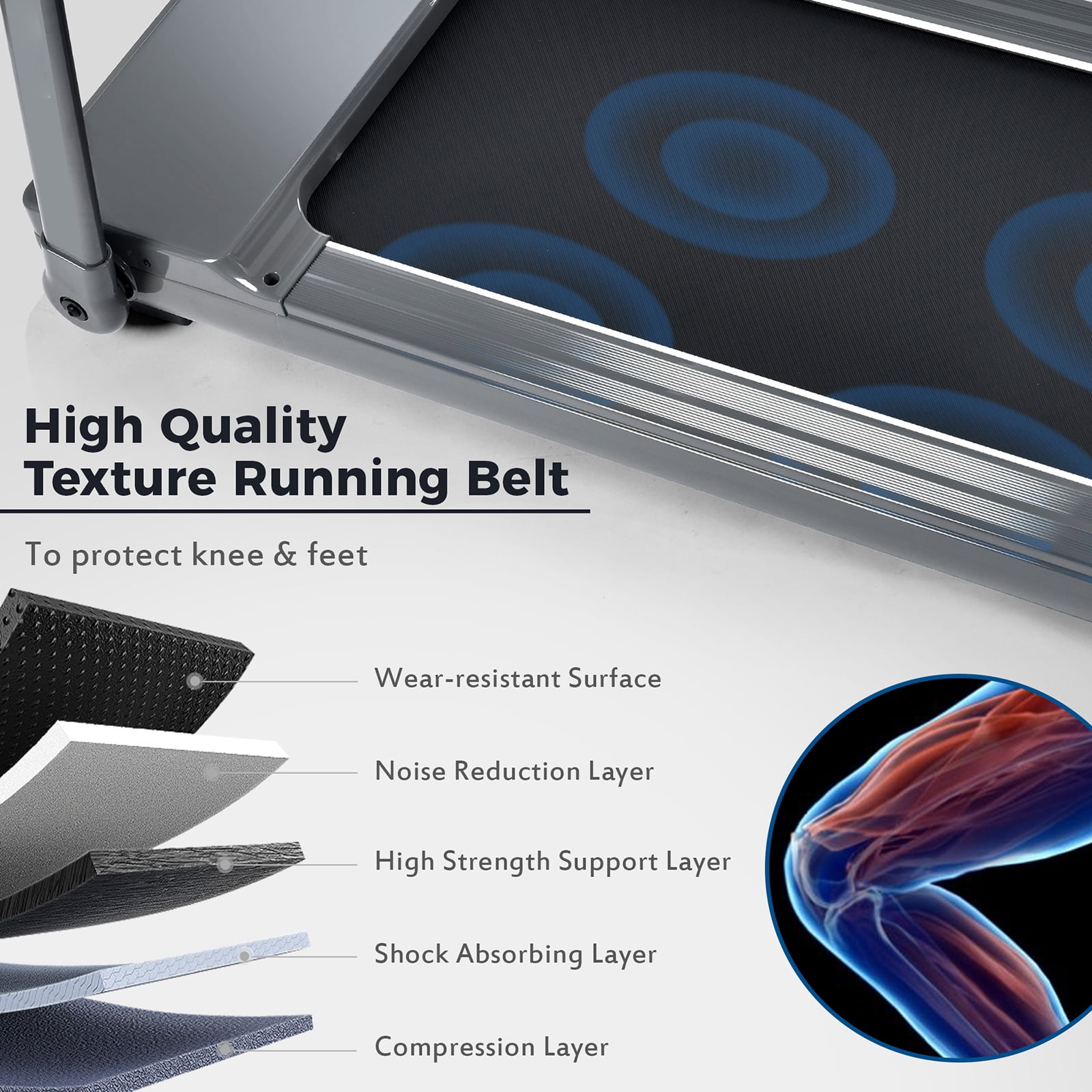 Yesurprise Foldable Treadmill, Compact Electric Space Saver Folding Treadmill, Running 0.8-14KM/h Speed 330LBS Weight Capacity for Home, Office, Gym, Walking, Jogging