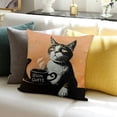 thumbnail image 3 of BANET  Love Cats Cat Pillow Covers ,Cat Decor Decorations for Cat Lovers,Cat Room Home Decorcat, Gifts for Cat Lovers,Tuxedo Cat Gift 18x18in, 3 of 5