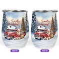 thumbnail image 2 of Santa is Coming Golden Retriever Merry Christmas Xmas Noel Truck Tree 12oz Stainless Steel Wine Tumbler Insulated Cup with Lid Goldens Dog Lover Gifts Idea - 02023, 2 of 5