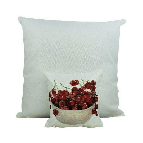 MINI: Cherry Bowl | 8 x 8 | Red Fruit | Summer Design | Accent Pillow | Berries | Tiny House Decor | Lumbar Pillow