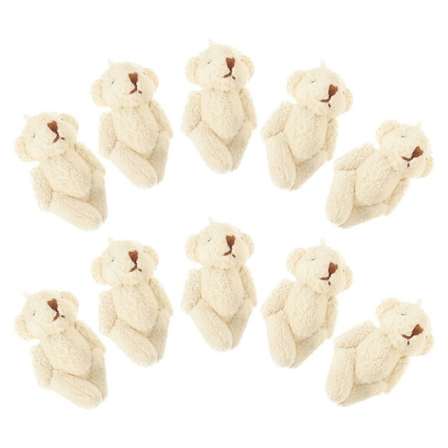 RUNROTOO DIY Bear Ornament for Doll Making with PP Cotton Material Beige Color Simple Operation 10Pcs