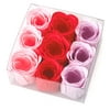 US Toy Rose Shaped Soap 9pc 1.5 in ea Table Decoration, Pink Red Purple