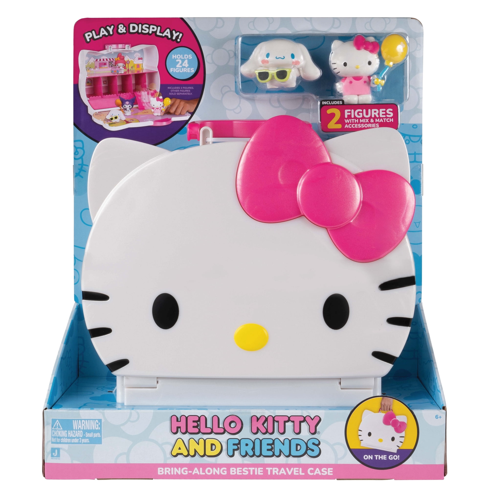 Hello Kitty® and Friends Bring-Along Bestie Travel Case - Play & Display Toy with 2 Figures, Storage, & 3 Play Areas with Accessories