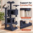 thumbnail image 4 of 54" Multi-Level Cat Tree Tower with Sisal Scratching Posts, 2 Cozy Condos, Perches, Climbing Ladder, and Hanging Toys, Stable Indoor Kitten Activity Center, 4 of 7
