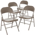 thumbnail image 1 of 4 Pk. HERCULES Series Double Braced Gray Metal Folding Chair, 1 of 9